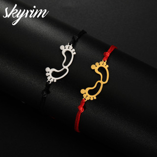 Skyrim Vòng tay nữ Mặt dây chuyền chân bằng thép không gỉ Quà tặng trang sức có thể điều chỉnh