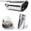 Đầu giảm thanh ống xả ô tô Đầu thoát đơn Vòng thép không gỉ Đuôi xe phía sau Chrome tròn Ống xả đuôi ống giảm thanh đầu ống