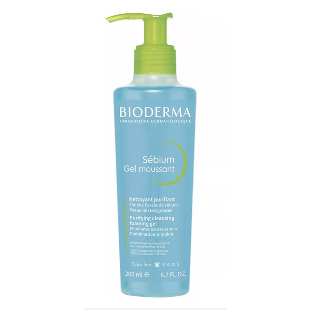 BIODERMA Sebium Gel Moussant Deep Cleansing, Oil Control Facial Cleanser for Oily Acne Skin