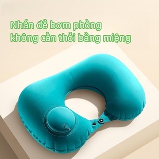 Gối bơm hơi tự động,gối chữ U,gối du lịch,gối bơm hơi,không cần thổi miệng,gấp gọn tiện mang theo - SUNND