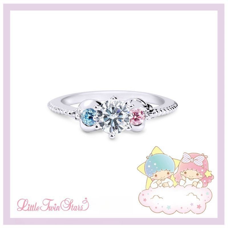 KIKILALA Moissanite Series-Gemini Nhẫn Kim Cương Đơn Nữ Hoạt Hình Dễ Thương Hàng Hóa Nhẫn