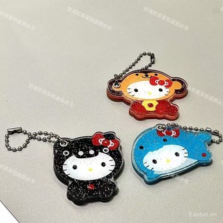 [Mặt dây chuyền] Gương HelloKitty Phong cách thời trung cổ Dễ thương Mặt dây chuyền trái tim cô gái di động có giá trị cao Gương trang điểm cầm tay PF2U