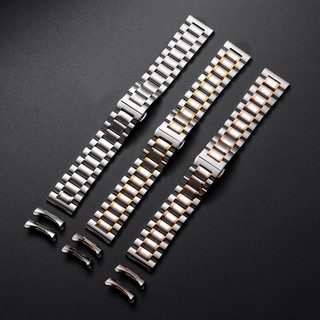 Vòng đeo tay đồng hồ bằng thép không gỉ cong 12-24mm dành cho nam nữ 12 / 13 / 14 / 15 / 16 / 17 / 18 / 19 / 20 / 21 / 22 / 23 / 24mm Dây đeo đồng hồ thay thế Jubilee 5 hạt có khóa bướm