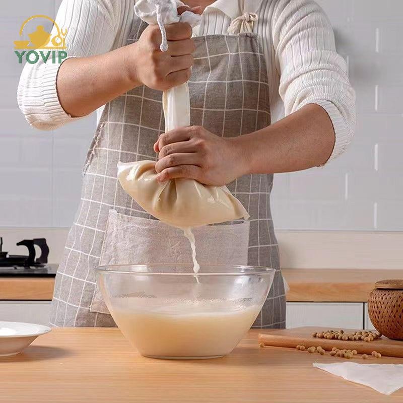 YOVIP Túi Lọc Sữa Đậu Nành 100 Lưới Mịn Có Thể Tái Sử Dụng Nước ép Cà Phê Dây Rút Nhà Bếp Lọc Thực Phẩm VN