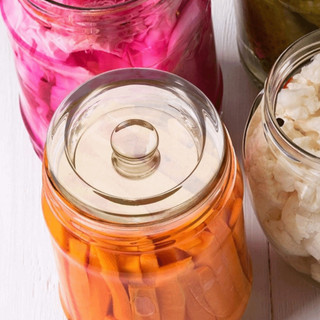 Trọng lượng thủy tinh không chứa VOIDLESS, có tay cầm Trọng lượng lên men nặng, Tiện ích nhà bếp Kín lên men Hộp đựng nắp đậy lên men phô mai