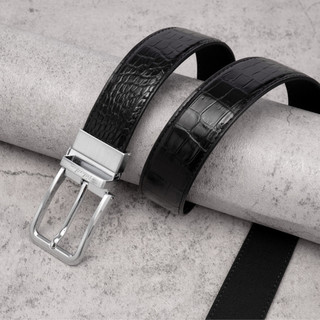Thắt lưng da xỏ kim, thắt lưng da cá sấu thật FTTLeather dây nịt nam da bụng mặt xỏ kim cao cấp DF94