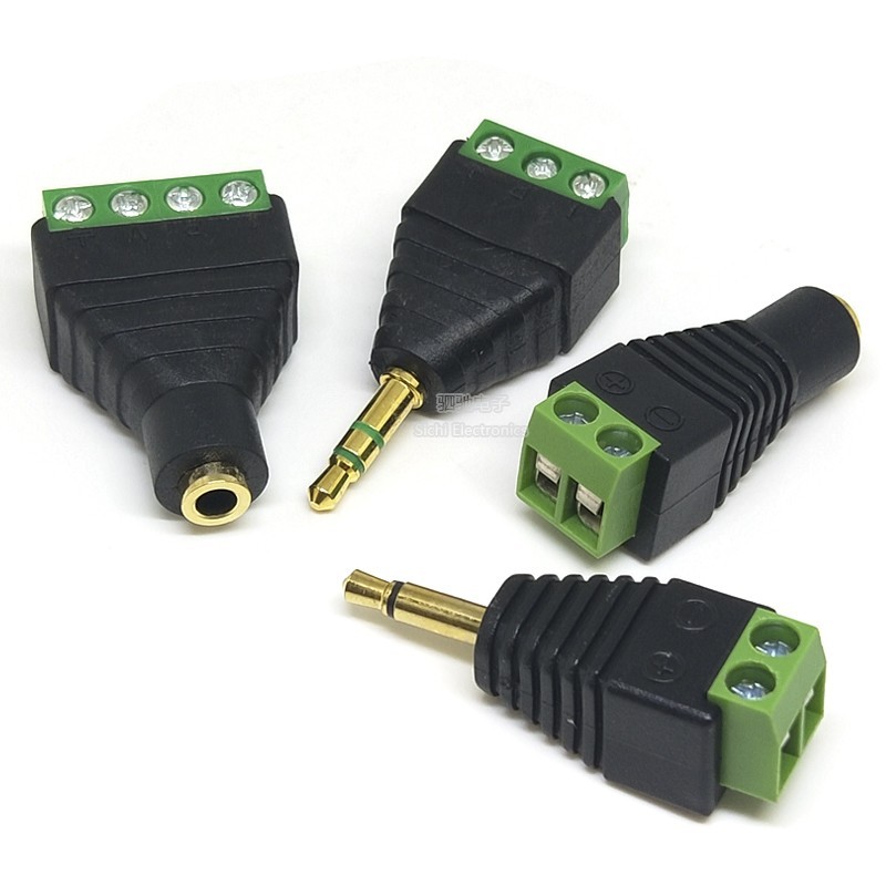 Hàn-Miễn phí 3,5mm Vàng-Plat Xanh Thiết Bị Đầu Cuối Tai Nghe Cắm Âm Thanh Nữ Ổ Cắm Adapter Dual-Audio Stereo 2 / 3 / 4 Phần