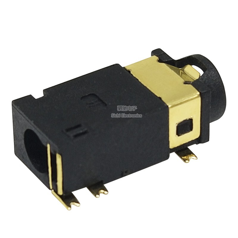 PJ-342 311 4.5 Giá đỡ tai nghe Miếng dán 3 + 3 mạ vàng 3,5MM Cắm tai nghe Ổ cắm tai nghe ghim mạ vàng