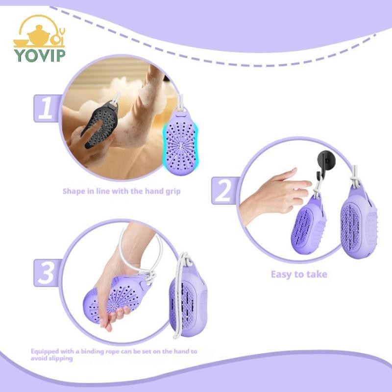 Túi đựng xà phòng silicon YOVIP Túi tiết kiệm có dây để tẩy tế bào chết Tắm chà sàn Massage tắm Thiết kế kết cấu hai mặt Giặt tắm VN
