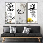 Bộ 3 Tranh Chữ Thư Pháp - Tranh Treo Tường Chữ Cha Mẹ - Gia Đình - Cội Nguồn - Treo Phòng Khách Sang Trọng — ảnh 1