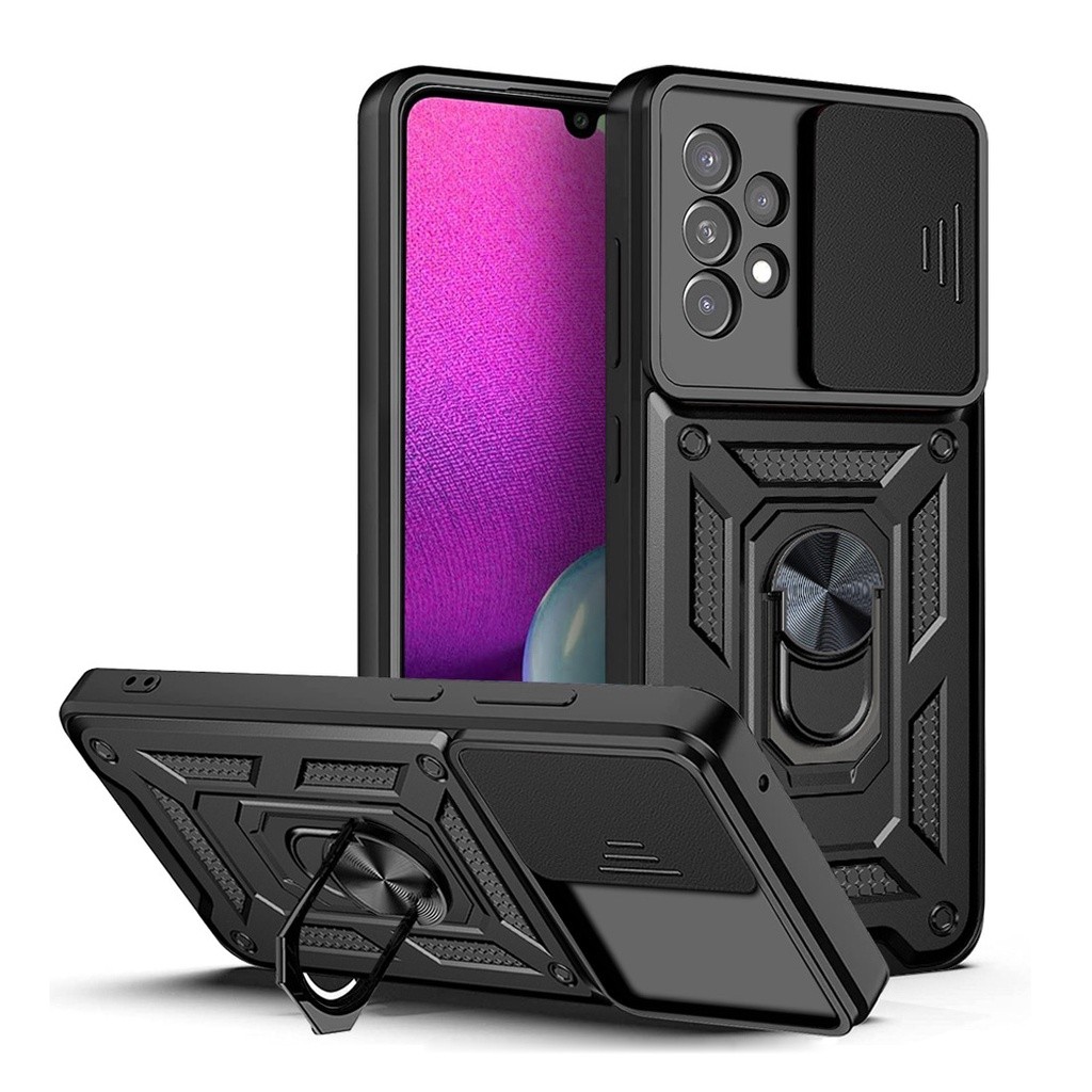 Ốp Bảo Vệ Camera Giáp Chống Sốc Samsung Galaxy A73 A53 A33 A23 A13 M23 F23 4G 5G Vỏ Xe Ô Tô Từ Tính Nhẫn Đứng Đẩy Kéo Bảo Vệ