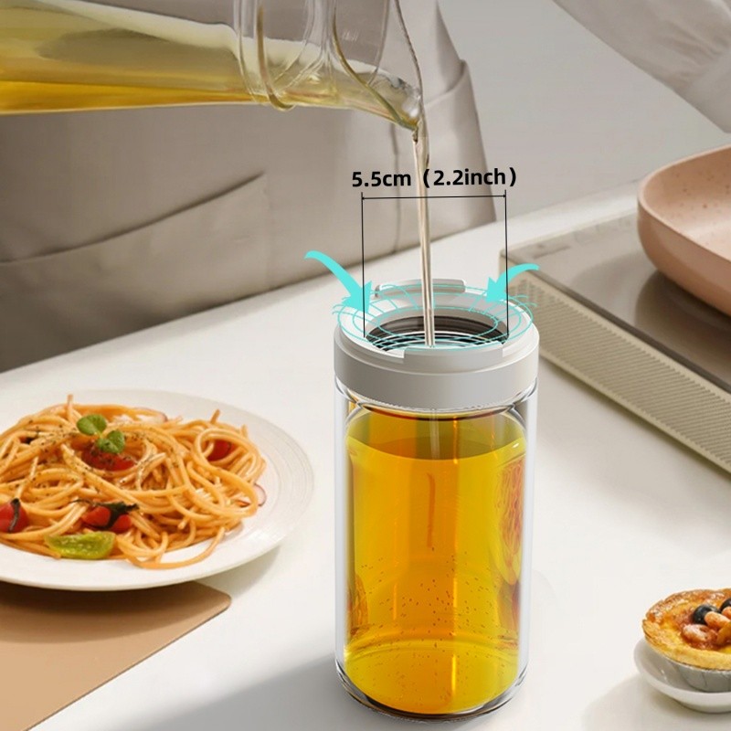 Bình Phun Dầu 2 Trong 1 Thủy Tinh Chịu Nhiệt 550ml/18.6 fl oz (Dùng Cho Không Khí Chiên, BBQ & Nấu Ăn) - Oil Sprayer for Air Fryer, Salad, Frying & BBQ | Reusable Glass Oil Dispenser 550ml