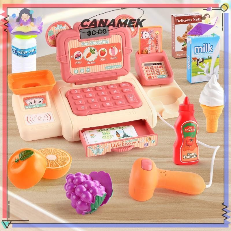 CANAMEK 1 Bộ Mua Sắm Thu Ngân Chơi Đồ Chơi Bộ Trò Chơi Cho Trẻ Em Máy Tính Tiền Playset Siêu Thị Thanh Toán Đồ Chơi Có Âm Thanh Và Ánh Sáng CSF