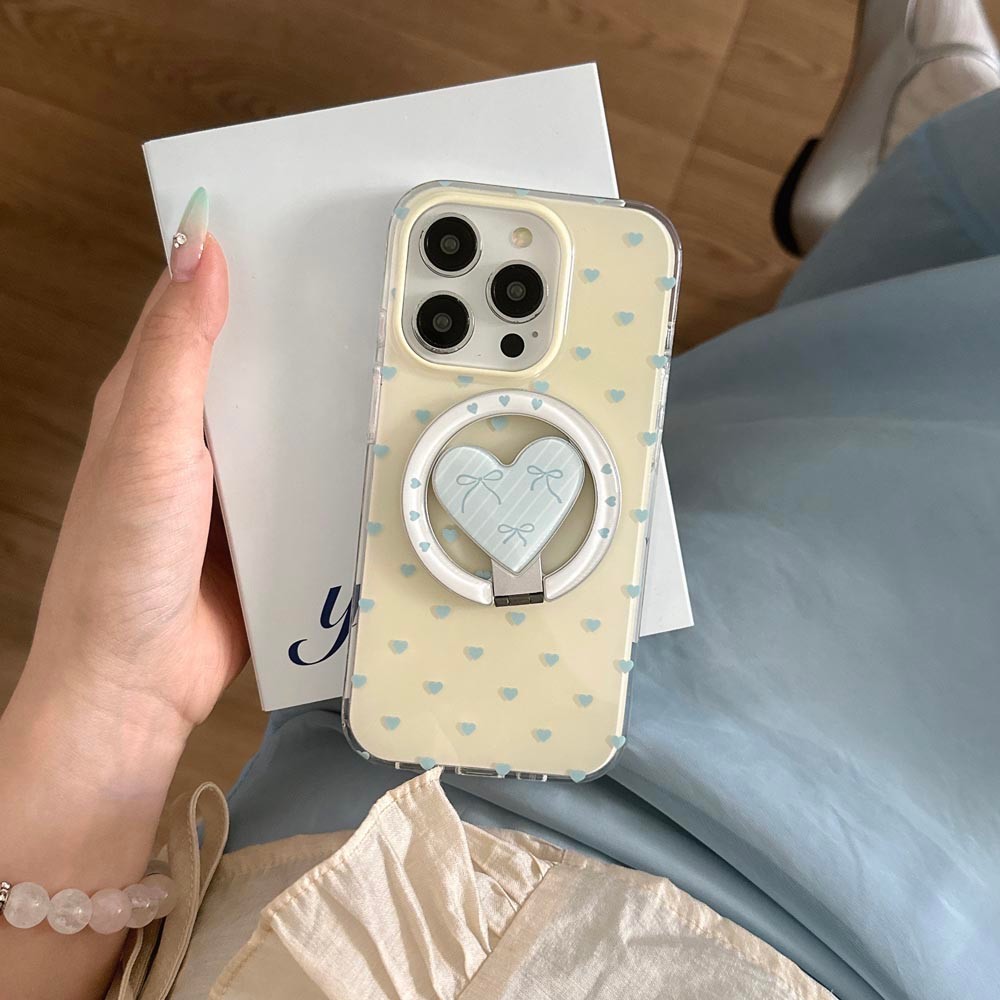 Ốp Lưng Cứng Tương Thích Với iPhone 13 13Pro 13ProMax 14 14Pro 14ProMax 15 15Pro 15ProMax 16 16Pro 16ProMax 17 17Pro 17ProMax Ốp Nam Châm Họa Tiết Tình Yêu Xanh