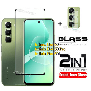 Infinix Hot 60 60Pro 60i Bảo Vệ Màn Hình 2 Trong 1 + Bảo Vệ Ống Kính Full Keo Infinix Hot 60 Pro Hot 60i Kính Cường Lực Bảo Vệ Phim Với Camera Bảo Vệ Flim