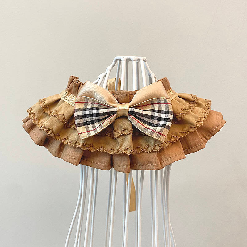 【Ready Stock】 Cat Dog Plaid Scarf Bib Scarf Pet's Saliva Towel Photo Bow Tie Prop Jewelry Muppet Blue and White LjuT