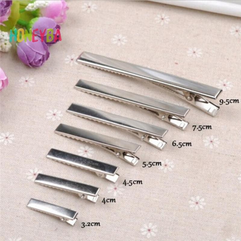 < Honeyba > 50 Kẹp Tóc Kim Loại Phẳng Bạc Thời Trang Prong Kẹp Tóc Bằng Kim Loại Kẹp Tóc