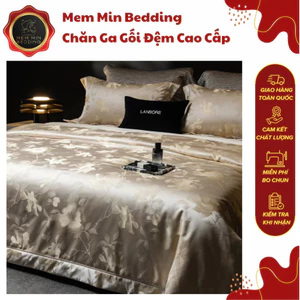 Bộ Chăn Ga Gối Chất Liệu Tencel Cotton Cao Cấp Nét Đẹp Tinh Xảo Quý Phái - Memminbedding Luxury