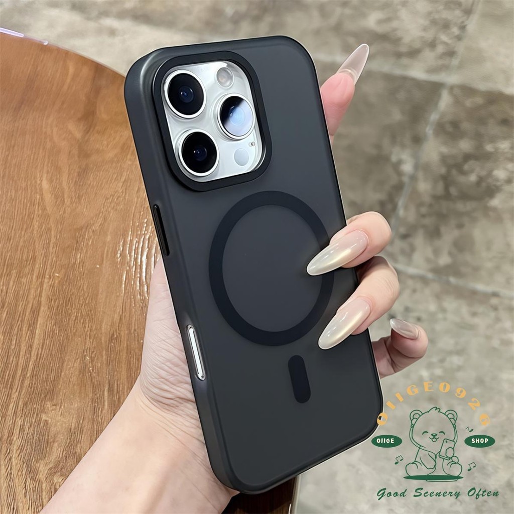 Ốp điện thoại từ tính Acrylic mờ iphone16 Pro Max 15 14 13 vỏ cho vỏ iPhone vỏ mềm silicon TPU chống sốc