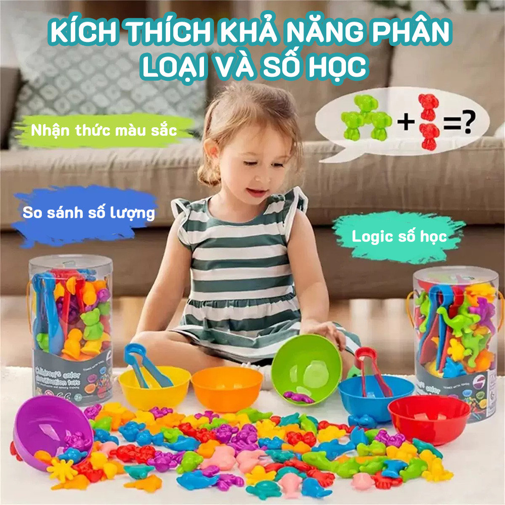 Bộ Đồ Chơi Đếm Động Vật Cho Trẻ Em Sớm Nhận Biết Màu Sắc Đồ Chơi Trợ Giảng Toán Học Đồ Chơi Giáo Dục