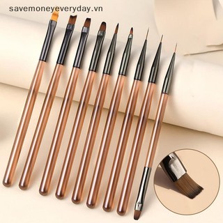 [savemoneyeveryday] Thiết kế móng tay Bút nghệ thuật Bàn chải vẽ tranh Uv Gel mở rộng Vẽ bút khắc Diy Dụng cụ làm móng tay Bàn chải móng tay [vn]