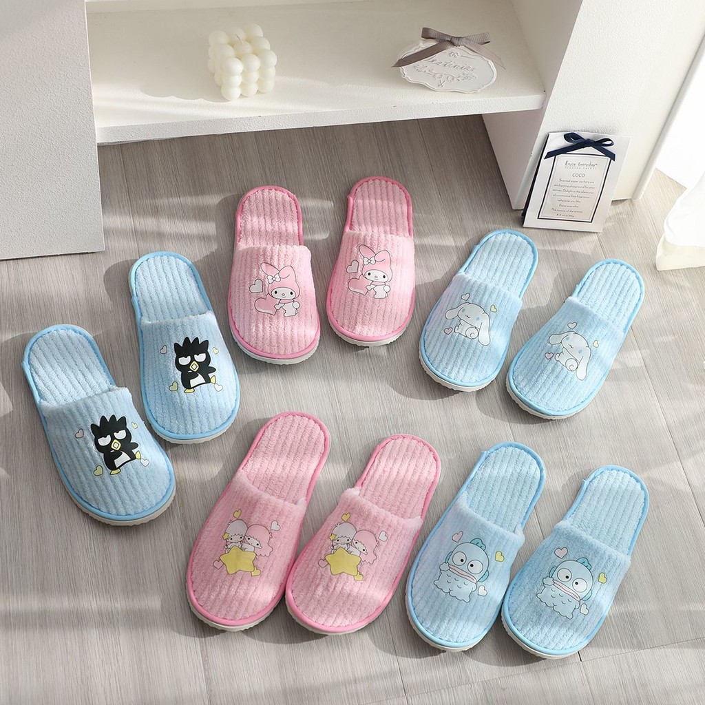 Chất Lượng Cao Dễ Thương Sanrio Kuromi Cinnamoroll Chống Trơn Trượt Nhà Khách sạn Khách sạn Hoạt Hình Dùng Một Lần Dép Trong Nhà