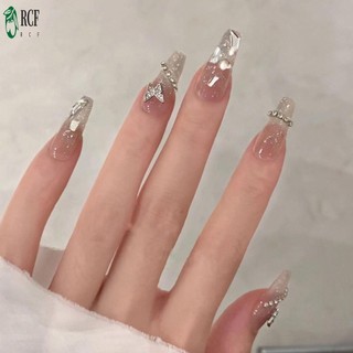 Siêu Dài Bấm Móng Tay Bướm Trang Trí Pha Lê Lâu Dài Móng Tay Nhân Tạo Cho Nữ Và Bé Gái Nail Salon Tại Nhà
