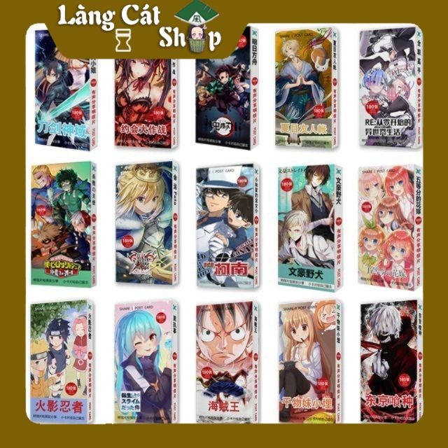 Hộp Postcard Bưu thiếp (Trọn bộ 180 Hình có Sticker) Anime/Manga Nhiều ...
