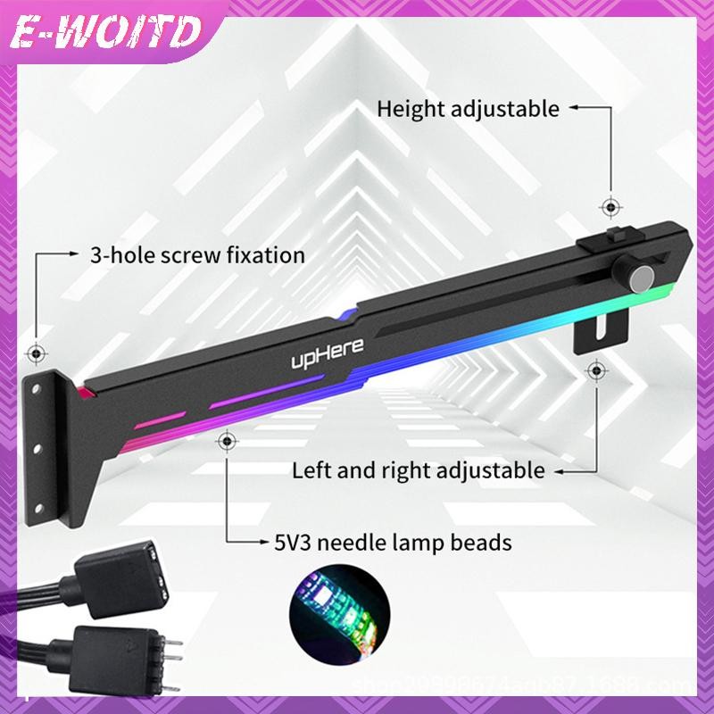 E-woitd VGA Card Đồ Họa Hỗ Trợ Khung GPU RGB Dạ Quang Ô Nhiễm Đèn Trang Trí Đồng Hành 5V ARGB AURA SYNC HNVN