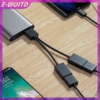 E-woitd 1 Trong 2 Ra USB HUB Xe Ô Tô Bộ Chia Cáp Cáp Dây Sạc Cho Điện Thoại Thông Minh Android HNVN