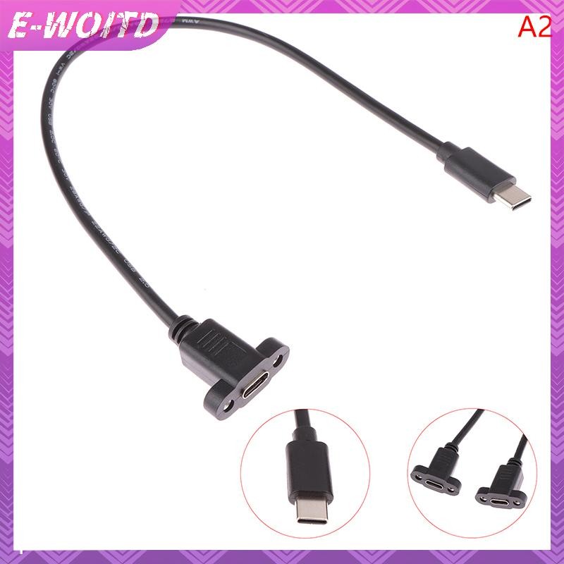 E-WOITD Micro Type USB 3.1 Đầu nối nam sang Type-c USB 3.1 Cáp nối dài nữ 17mm có vít Bảng điều khiển lỗ gắn 0. HNVN