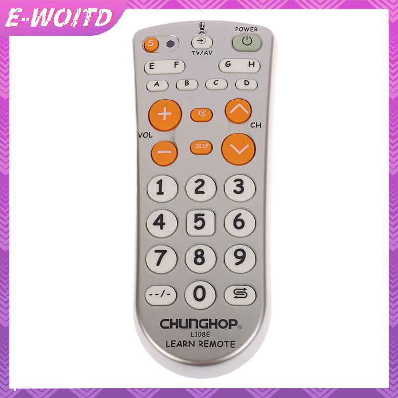 Bộ điều khiển từ xa loại học tập IR đa năng E-WOITD Chunghop L108E cho TV / SAT / DVD / CBL / DVB-T / AUX Nút lớn Sao chép E-WOITD