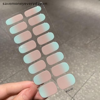 [savemoneyeveryday] 16 Cái / tờ Gel Bán Cắt Miếng Dán Sơn Móng Tay Kem Nối Dài Lâu Dài Decal Móng Tay Full Cover Màu Gradient Chữa Thanh Trượt [vn]
