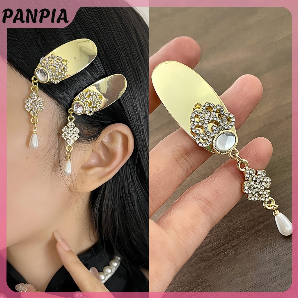 PNPIA Vintage Ngọc Trai sel Ngọc Trai Thanh Lịch Phong Cách Dân Tộc Kẹp Tóc Bên Kẹp Mũ Đội Đầu PNPIA