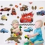 Decal dán tường ô tô các loại cho bé - Tranh dán tường (4 hình to và 4 hình nhỏ) gổm 2 tờ 32*43