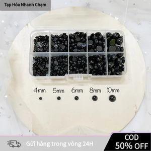 【COD】Combo mắt thú nhựa tròn đen dán đồ chơi thủ công, búp bê, thú bông – đóng gói 1000/760/500 cái