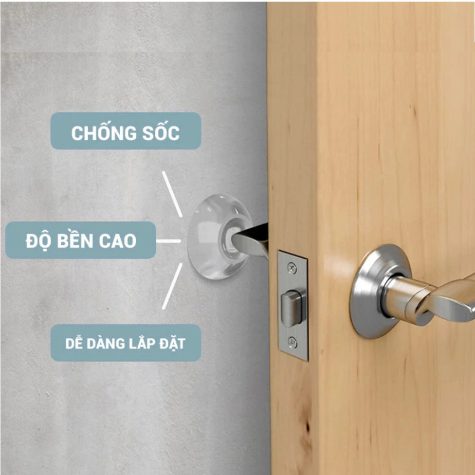 Đệm Silicone Trong Suốt Dán Tường, Chống Va Đập Cánh Cửa và Đồ Vật, Tiện Dụng Trong Gia Đình, Văn Phòng