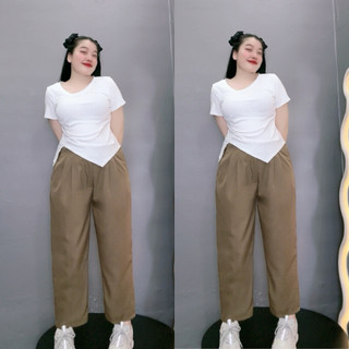 Quần Baggy Bigsize Nữ Quần Tây Đi Học Đi Làm Chất Cotton Lạnh Cho Chubby 55-95kg Q17