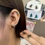 Bông tai bay ESSENCEH, Bông tai bay Mini màu đen, Trang sức tai mô phỏng cá tính dành cho nam nữ Quà tặng cặp đôi