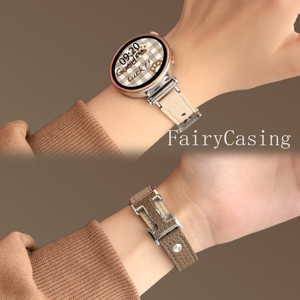 Dây đeo da 20mm 22mm 18mm cho Samsung Galaxy Watch 7 FE 40 44mm 4 5 6 Classic Active 2 Dây đeo vòng tay họa tiết vải thiều