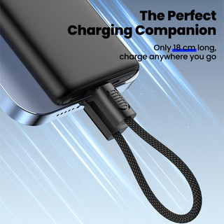 Elough 18CM Cáp USB C Ngắn Dây Chìa Khóa PD60W Sạc Nhanh Cáp Điện Thoại Di Động Loại C Đến Loại C Dây Cáp Ngân Hàng Điện