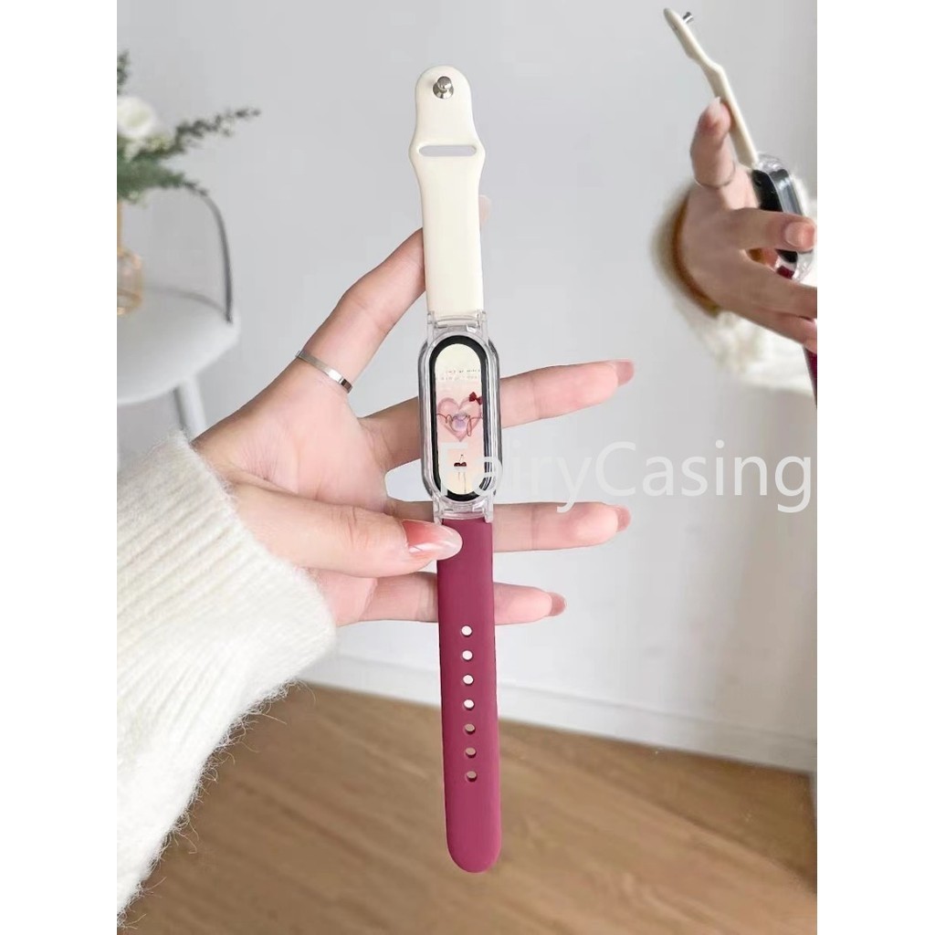 Dây đeo silicon mềm cho Xiaomi Mi Band 9 8 7 NFC Dây đeo đồng hồ cho Mi Band 5 / 6 / 4 / 3 Vòng đeo tay thể thao thời trang Miband Phụ kiện đồng hồ thông minh