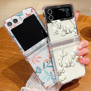 Dễ Thương Nhiều Màu Sắc Mùa Hè Họa Tiết Hoa Trong Suốt Dành Cho Samsung Galaxy Z Flip 6 Flip 5 Flip 4 Flip 3 Full Bản Lề Trong Suốt Cứng PC Gấp Ốp điện thoại Samsung Z Flip6 Flip5 Flip4 Flip3