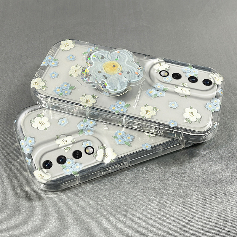 Tương thích với Honor 200 100 90 80 70 60 Pro Honor 90 80 GT 60 SE Magic 6 5 Pro 6 5 4 Lite 3 Ốp Điện Thoại Mềm Trong Suốt Phong Cách Hàn Quốc Giá Đỡ Có Vỏ AirBag