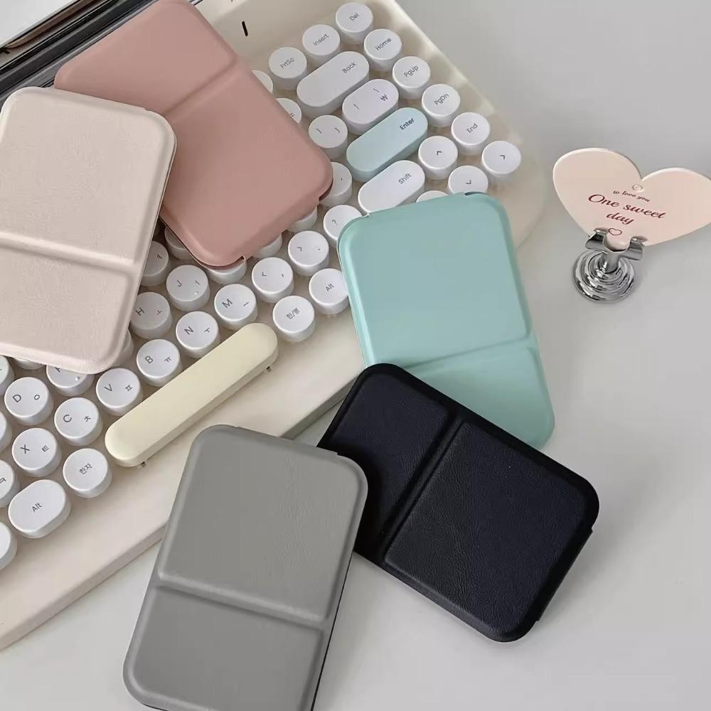 Gương để bàn Mini BAMBOOB, Gương trang điểm cầm tay đứng đơn giản, Gương gấp bỏ túi màu trơn cầm tay nhỏ Trang điểm Chăm sóc da