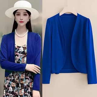 Áo Cardigan chống nắng mùa hè phối với váy mặc ngoài Khăn choàng lụa băng