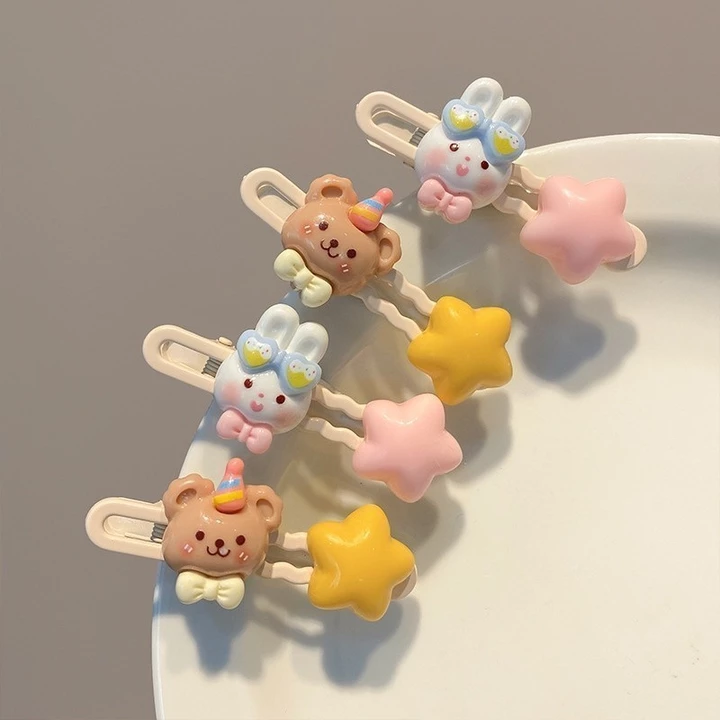Kẹp Tóc Mỏ Vịt Hình Ngôi Sao / Chú Gấu , Thỏ , Chó Nhỏ Xinh Xắn k44 kokochan lovelycapy