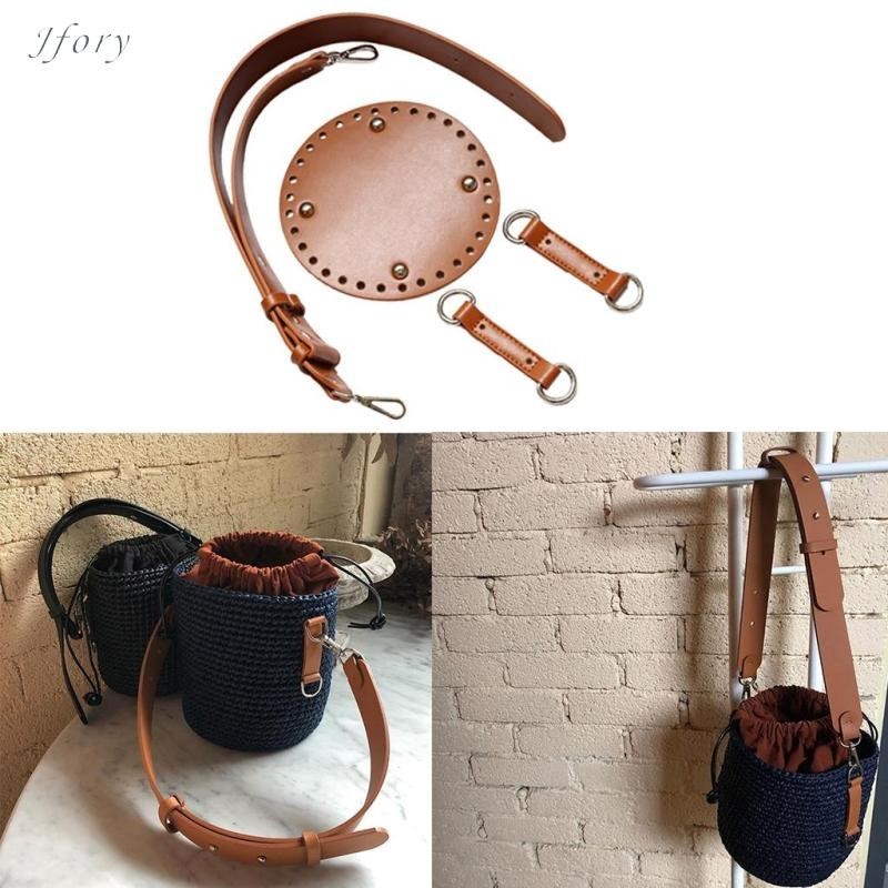 Jfory 1 Bộ Túi Đan Da PU Đáy Túi Dây Đeo Vai Làm Đồ Dùng