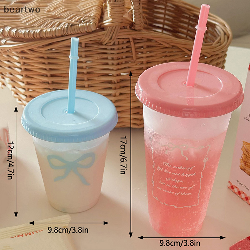 < Beartwo > Nơ Cốc Rơm Nhựa Nơ Dung Tích Lớn Di Động Gia Đình Du Lịch Trà Sữa Nơ Uống Lạnh Cà Phê Cốc Nước Đẹp