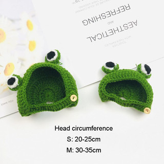 Mũ Thú Cưng Chó Mèo Handmade Dệt Kim Len Sợi Ếch Mũ Chải Lông Phụ Kiện Trang Phục Chó Con Teddy Hoạt Hình